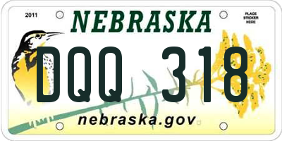 NE license plate DQQ318