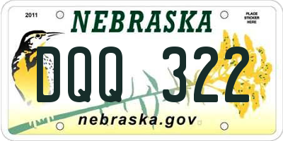 NE license plate DQQ322