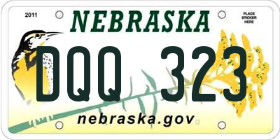 NE license plate DQQ323