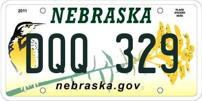 NE license plate DQQ329