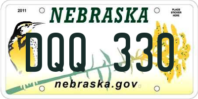 NE license plate DQQ330