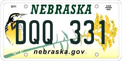 NE license plate DQQ331