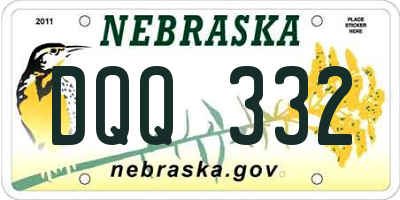 NE license plate DQQ332