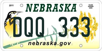 NE license plate DQQ333