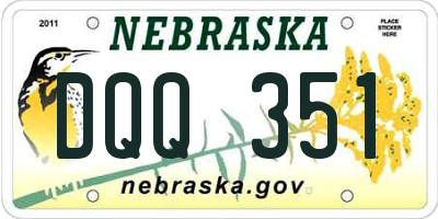 NE license plate DQQ351