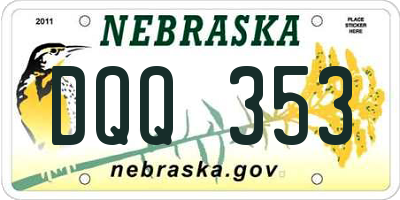 NE license plate DQQ353