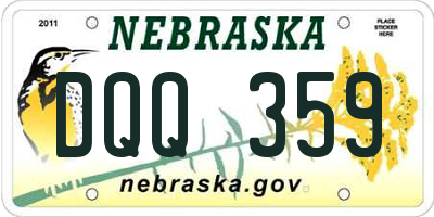 NE license plate DQQ359