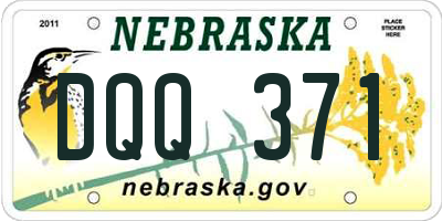 NE license plate DQQ371