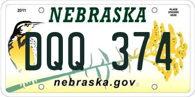 NE license plate DQQ374