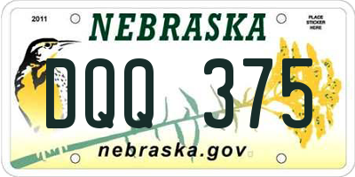 NE license plate DQQ375