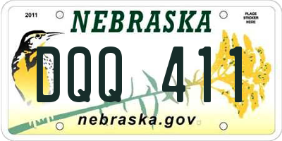 NE license plate DQQ411