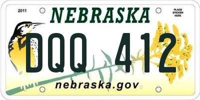 NE license plate DQQ412
