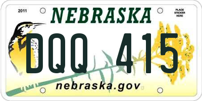 NE license plate DQQ415