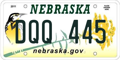 NE license plate DQQ445