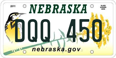 NE license plate DQQ450