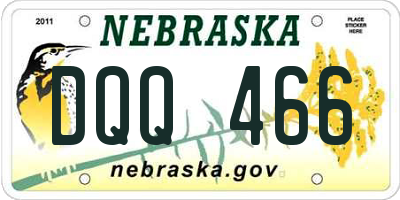 NE license plate DQQ466