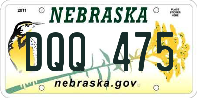 NE license plate DQQ475