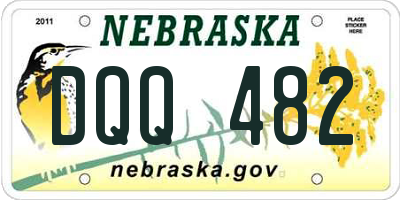 NE license plate DQQ482