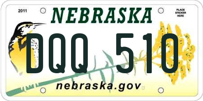 NE license plate DQQ510