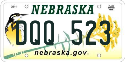 NE license plate DQQ523