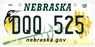 NE license plate DQQ525