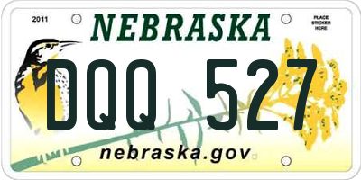 NE license plate DQQ527