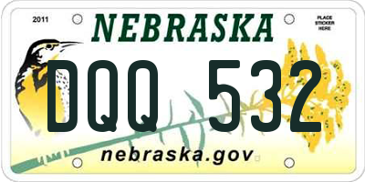 NE license plate DQQ532
