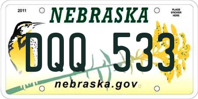 NE license plate DQQ533