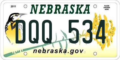 NE license plate DQQ534