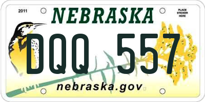 NE license plate DQQ557