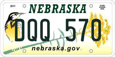 NE license plate DQQ570