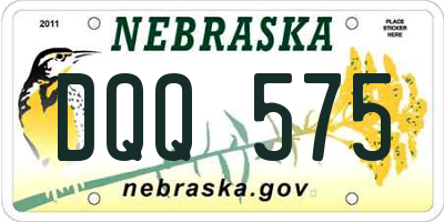 NE license plate DQQ575