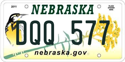 NE license plate DQQ577