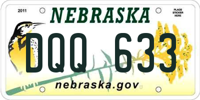 NE license plate DQQ633