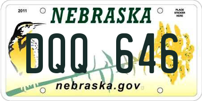 NE license plate DQQ646