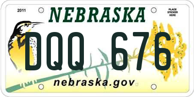 NE license plate DQQ676