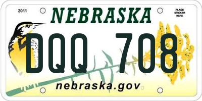 NE license plate DQQ708