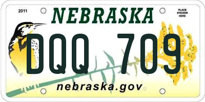 NE license plate DQQ709