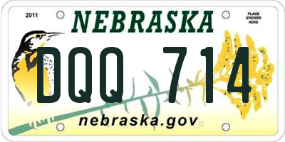 NE license plate DQQ714