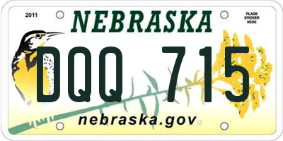 NE license plate DQQ715