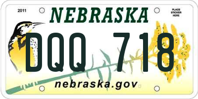 NE license plate DQQ718