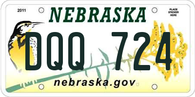 NE license plate DQQ724