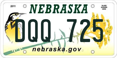 NE license plate DQQ725
