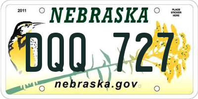 NE license plate DQQ727
