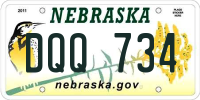 NE license plate DQQ734