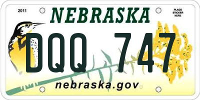 NE license plate DQQ747
