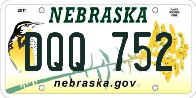NE license plate DQQ752