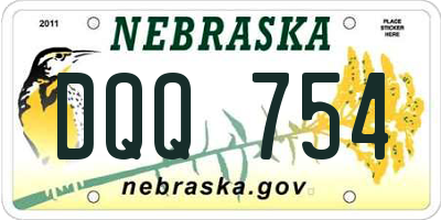 NE license plate DQQ754