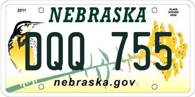 NE license plate DQQ755