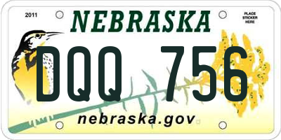 NE license plate DQQ756